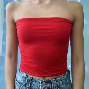 Brandy Melville Red Bandeau Top